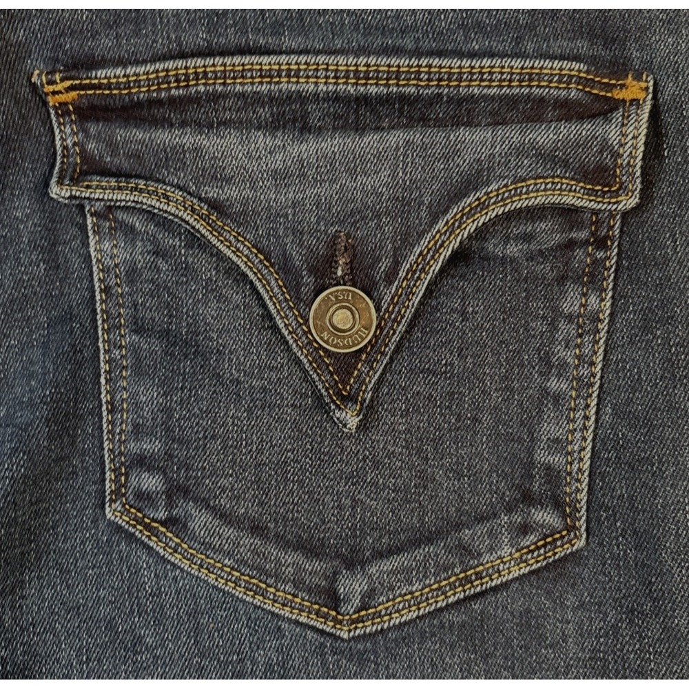Hudson Jeans‎ Women 25 Dark Wash Collin Skinny Stretch Denim Low Rise Raw Hem - Picture 6 of 14